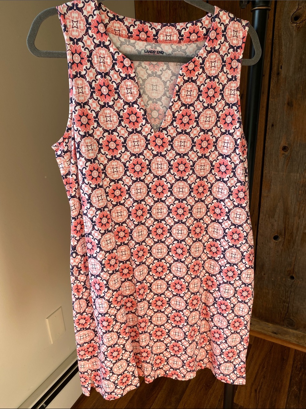 Lands End 100% v neck sleeveless tank cotton midi dresses x3 EUC Sz M 10/12 - Picture 2 of 11